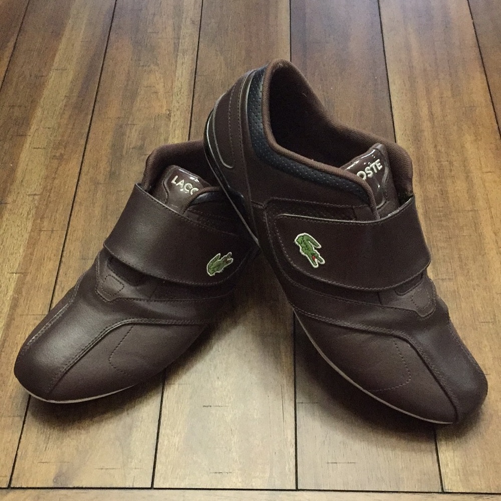Brown Lacoste Sport Velcro shoes